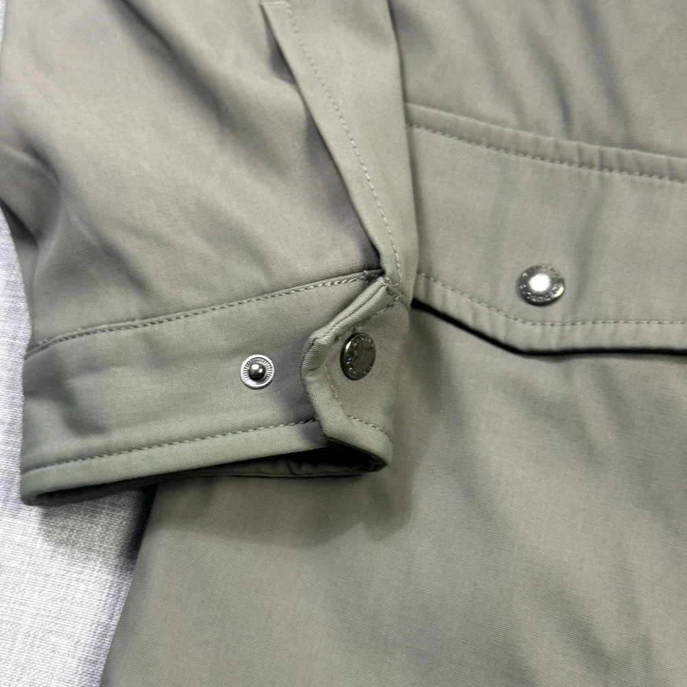 Banana‎ Republic Military Jacket Mens Medium Green Lined Full Zip Pockets Canvas